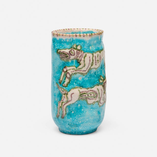 Guido Gambone Figural Vase with Animals, Italy, 1955