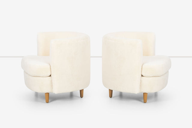 Pair of Gilbert Rohde Attributed Cloud Form Lounge Chairs 1940's