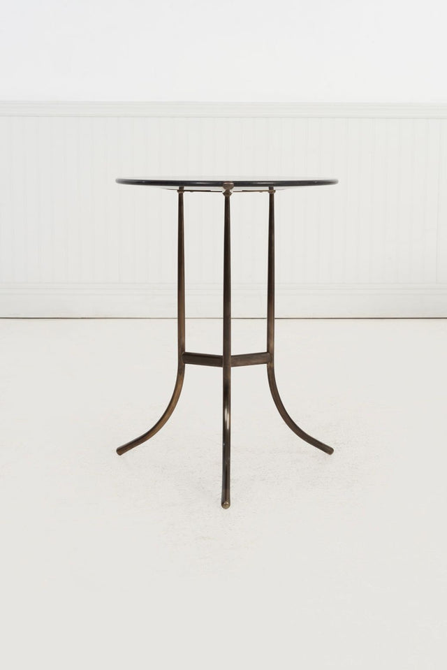 Set of Three Cedric Hartman Bronze & Black Granite Side Tables,1970s