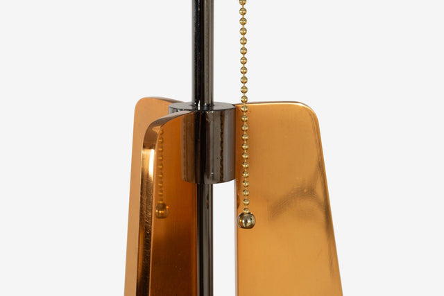 Pair of Custom Solid Brass Obelisk Table Lamps, Circa 2000