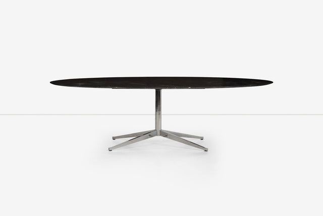 Florence Knoll Dining Table or Desk - Oval in Nero Marquina Marble