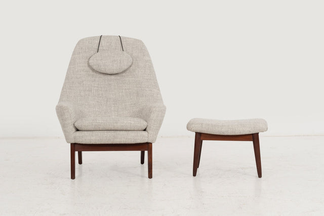 Danish Modern Lounge Chair and Ottoman 1960c.