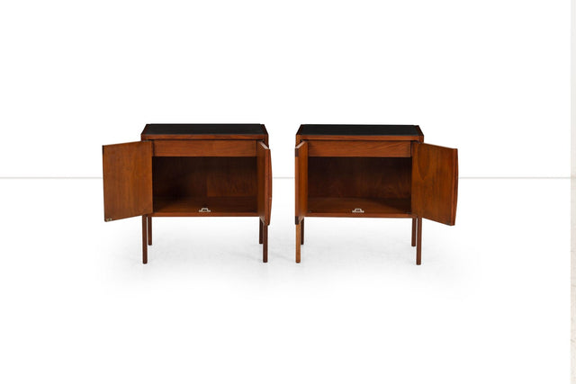 Jack Cartwright for Founders Furniture Walnut and Slate Nightstands, 1960