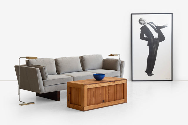 Edward Wormley for Dunbar Angle Arm Sofa in Gray Mohair 1955