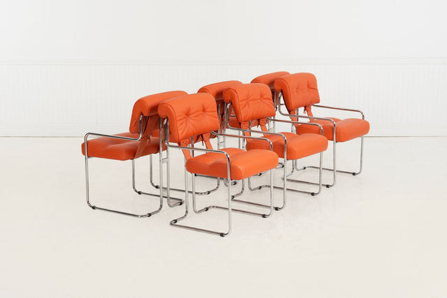 Guido Faleschini for i4 Mariani Tucroma Dining Chairs, Set of Six, Italy, 1971