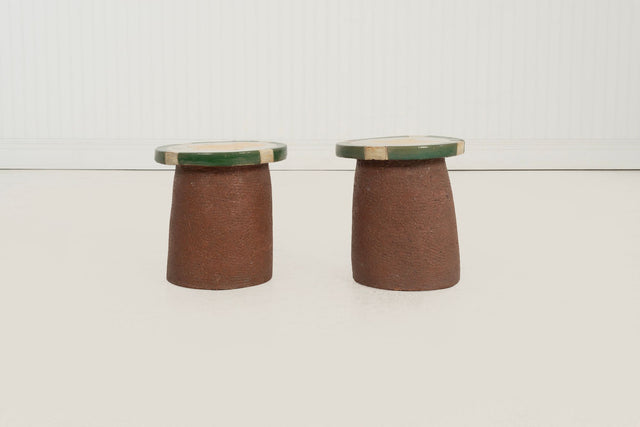 Pair of Ceramic Stools/ end Tables Stan Bitters, c. 1975