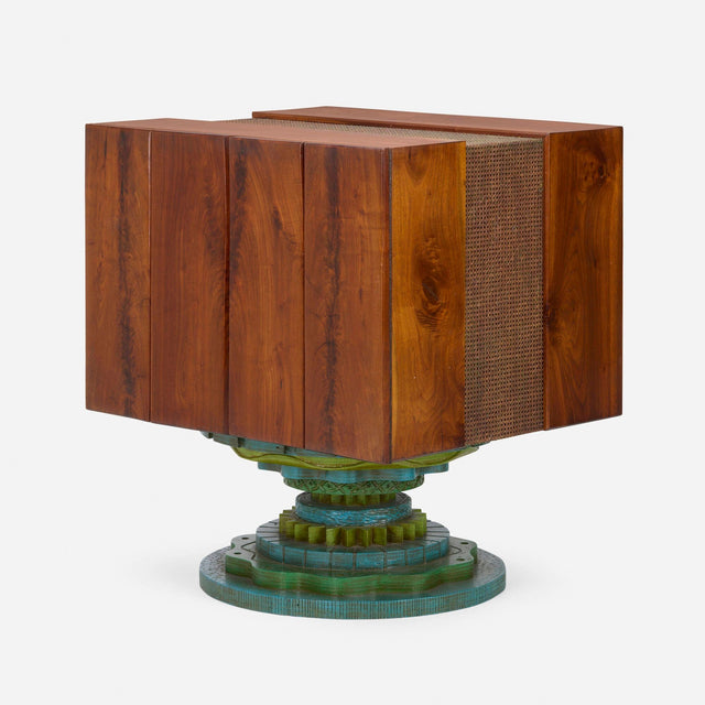 Phillip Lloyd Powell Rotating Walnut Case / Bar, 1965