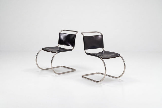 Pair of Ludwig Mies van der Rohe for Knoll MR10 Chairs 1970 c.
