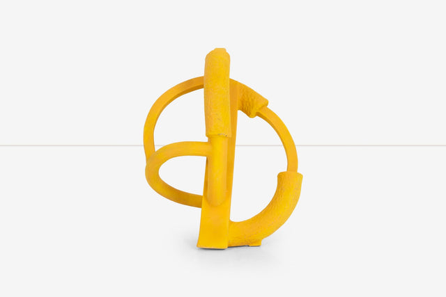 Untitled, Yellow Ceramic Sculpture by Elena Rakochy