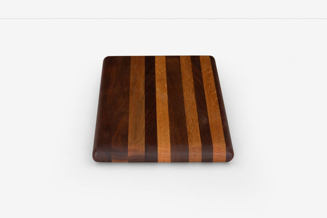 Arthur Espenet Carpenter Wood Block, Solid Alternating Walnut and Mahogany Strips, 1960s