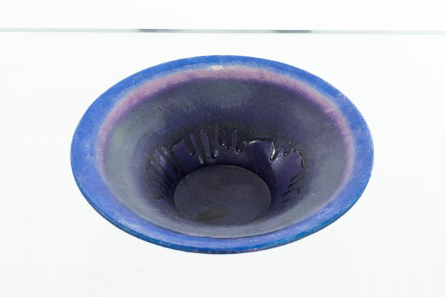 Fantoni for Raymor Deep Purple and Blue Ceramic Bowl 1955