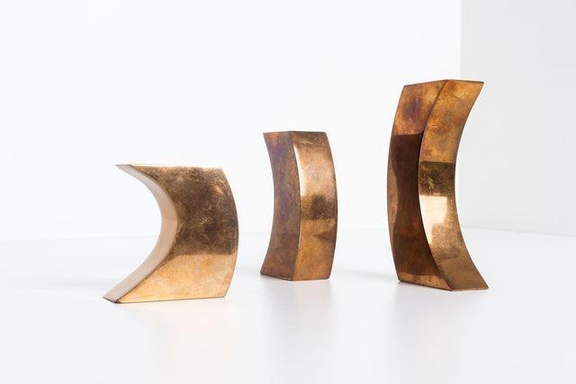 Set of Solid Bronze Candle Holders by Monique Gerber