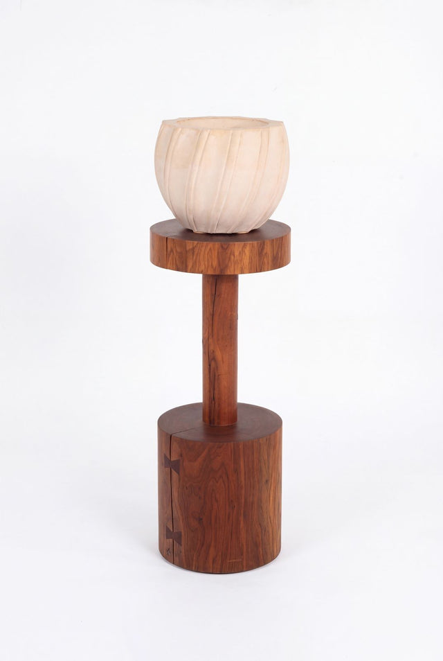 Karl Springer Style Ribbed Planter, c. 1980