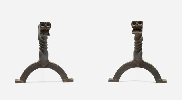Pair of Figural Dragon Andirons  In the Manner of Samuel Yellin, c. 1930