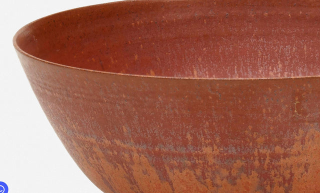 Gertrud and Otto Natzler Bowl Earthenware with Flame Red Mat Glaze 1945