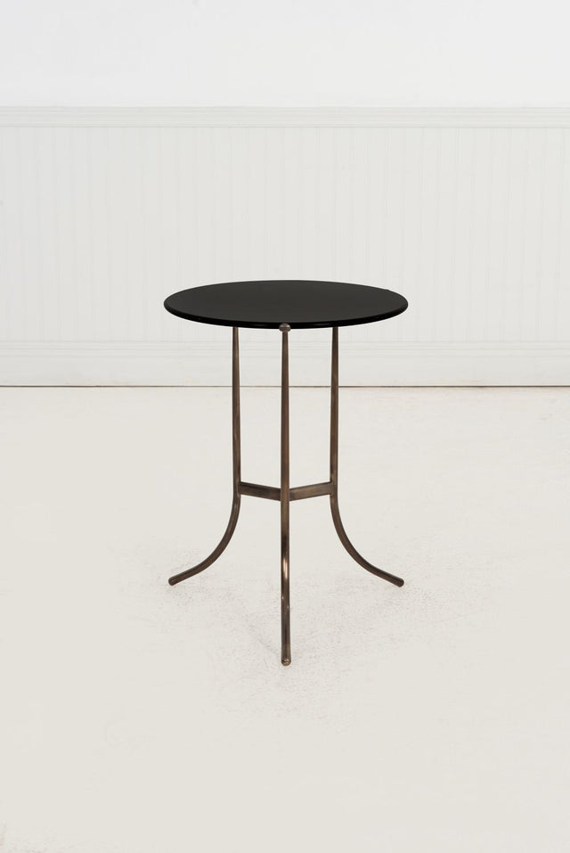 Set of Three Cedric Hartman Bronze & Black Granite Side Tables,1970s
