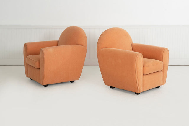 John Mascheroni for Swaim Originals, Pair of Club Chairs, Model 879C, 1989