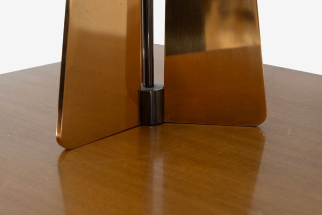 Pair of Custom Solid Brass Obelisk Table Lamps, Circa 2000