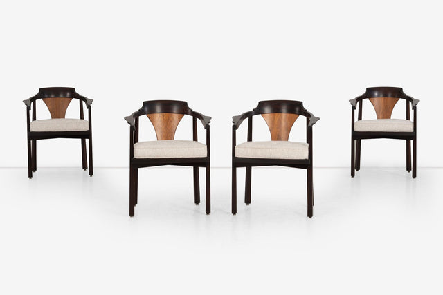 Edward Wormley for Dunbar Dining Chairs ,1965 Model 935 "Horseshoe Chairs"