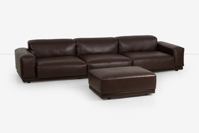 Jasper Morrison for Vitra Chocolate Brown Leather Soft Sectional Modular Sofa (2016)