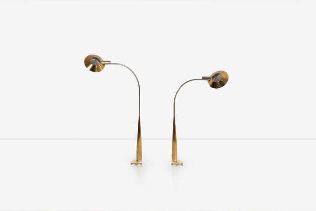 Cedric Hartman Low Profile Floor Lamps Solid Brass 1978