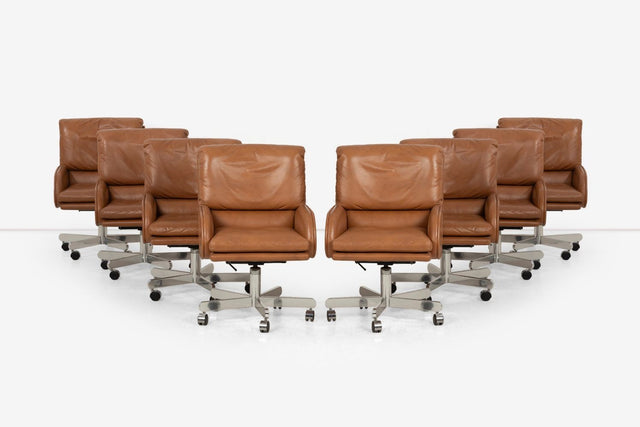 Bert England for Dunbar Executive Office Chairs – 1980s, Set of Eight or Sold Individually