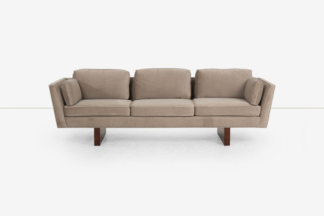 Edward Wormley for Dunbar Angle Arm Sofa in Gray Mohair 1955