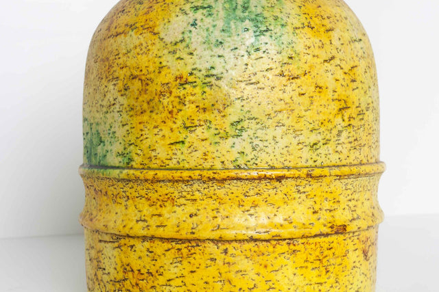 Canary Yellow Fantoni with Green Highlights Vase for Raymor