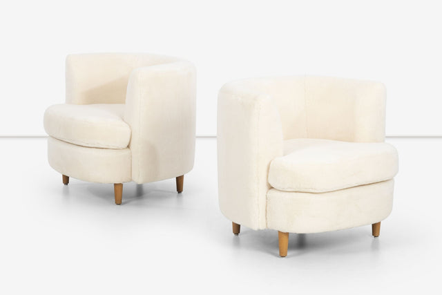 Pair of Gilbert Rohde Attributed Cloud Form Lounge Chairs 1940's