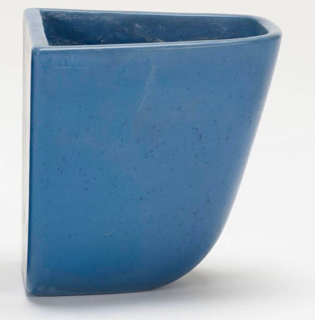 Pair of Architectural Pottery Domino Planters by Malcolm Leland in Rare Blue Glaze