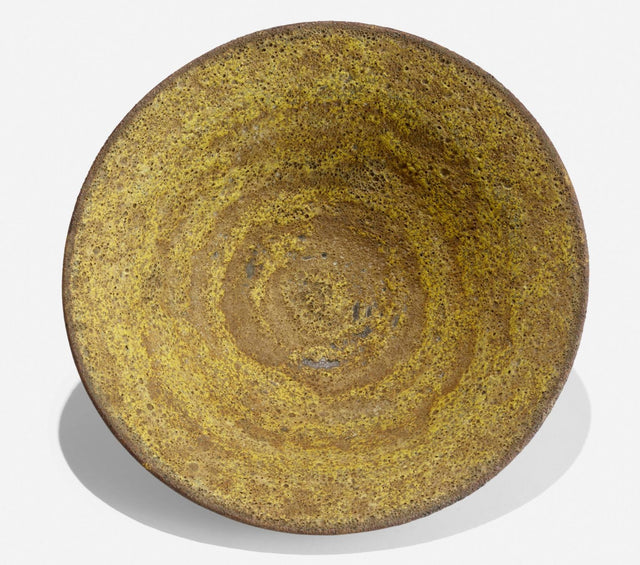 Gertrud and Otto Natzler Important Large Sulphur Crater Bowl 1959