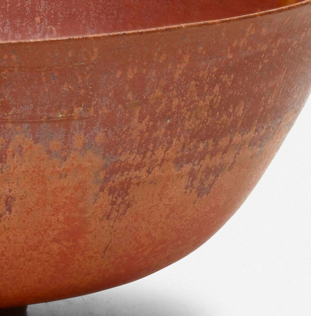 Gertrud and Otto Natzler Bowl Earthenware with Flame Red Mat Glaze 1945