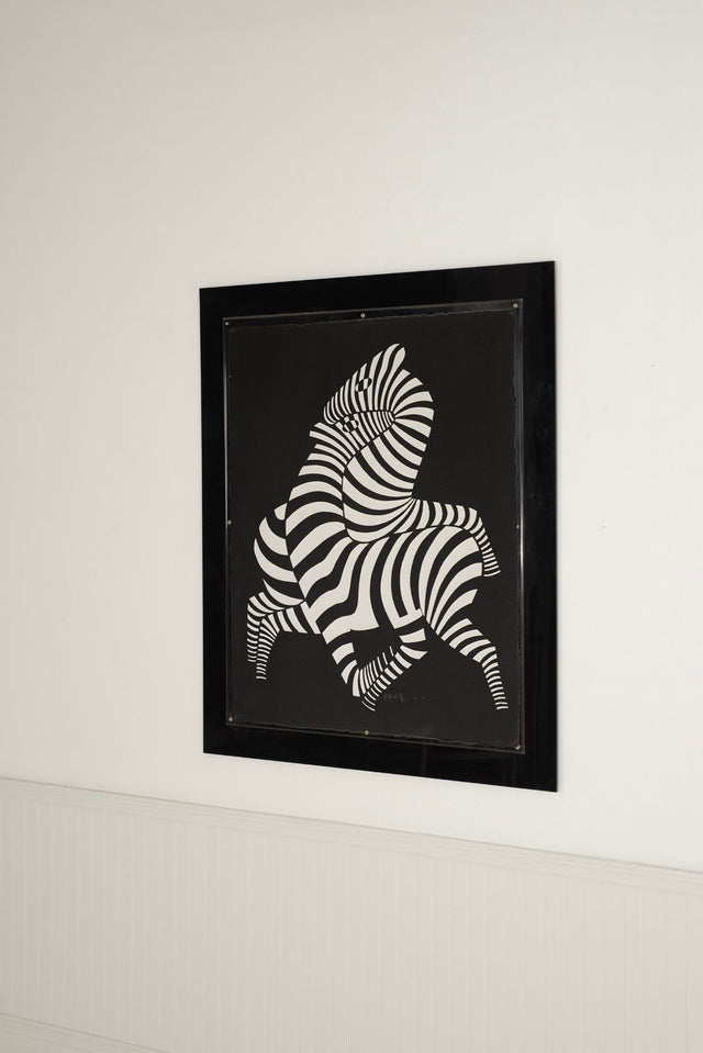 Victor Vasarely Black “Zebra” Lithograph / Relief, Edition of 150, 1989