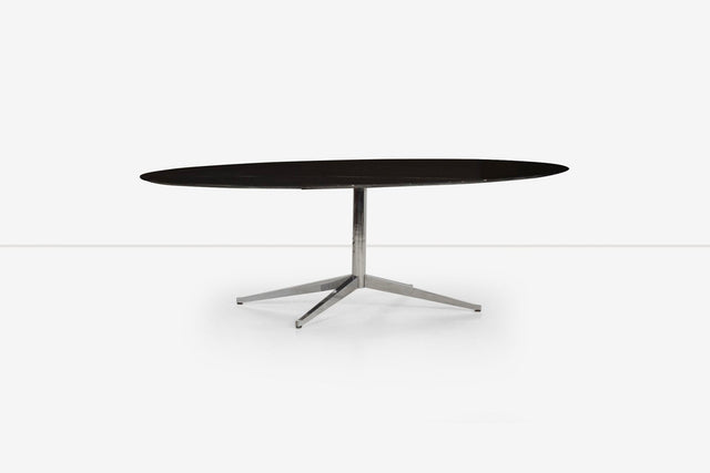 Florence Knoll Dining Table or Desk - Oval in Nero Marquina Marble