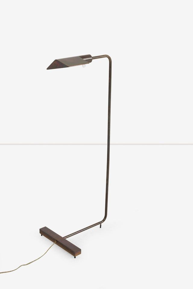 Cedric Hartman Low Profile Floor Lamp in Bronze, 1969