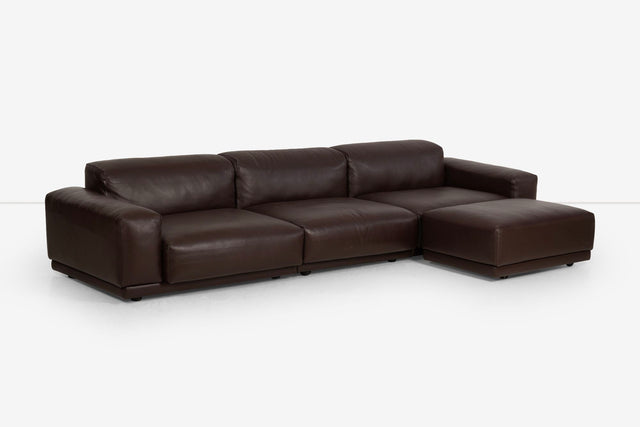 Jasper Morrison for Vitra Chocolate Brown Leather Soft Sectional Modular Sofa (2016)