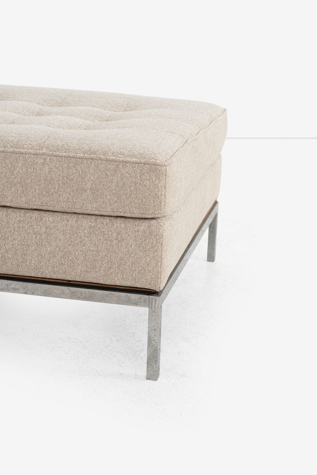 Pair of Florence Knoll Fabric and Steel Ottomans 1965