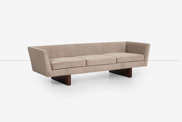 Edward Wormley for Dunbar Angle Arm Sofa in Gray Mohair 1955