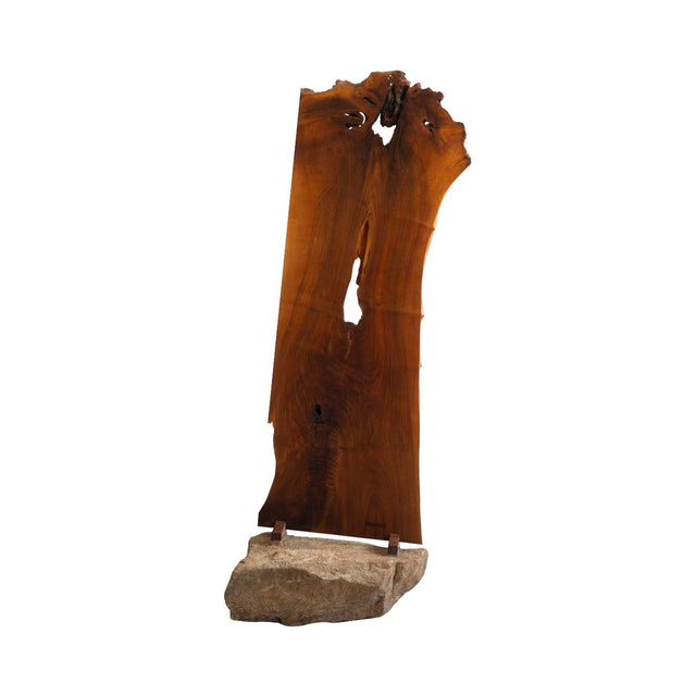 George Nakashima English Walnut Free-Edge Room Divider on Granite Base, 1955