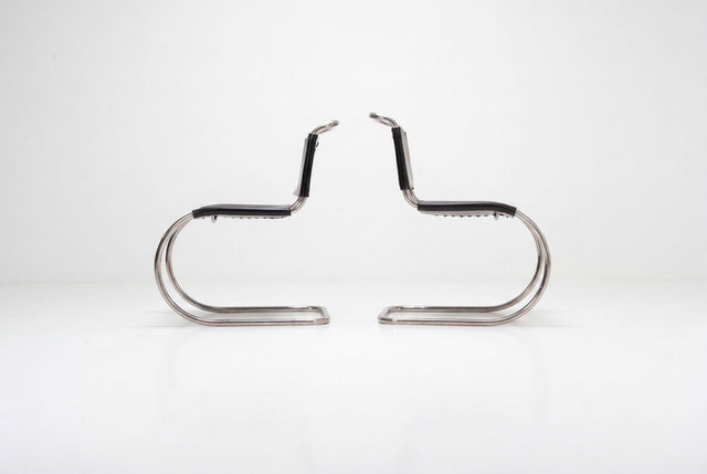 Pair of Ludwig Mies van der Rohe for Knoll MR10 Chairs 1970 c.