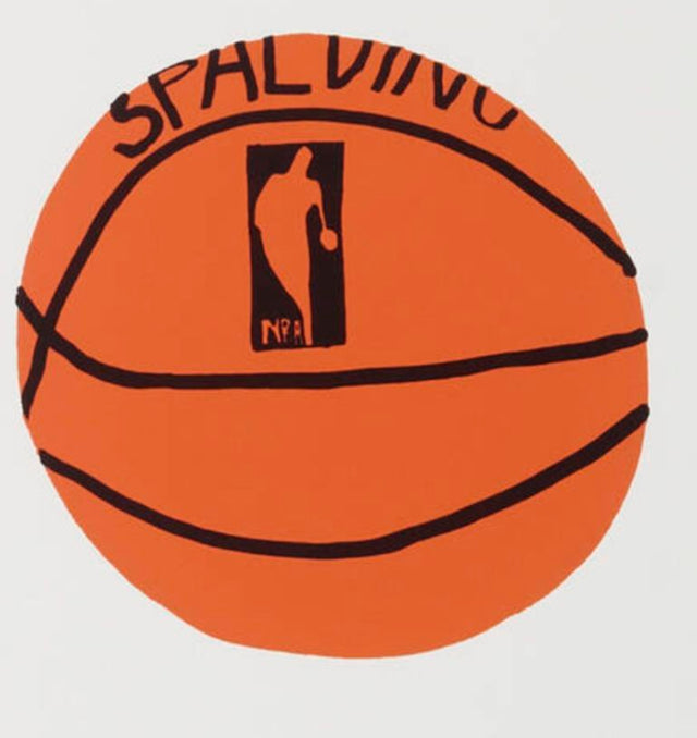 Jonas Wood - Basketball Wallpaper Panel Lever House Exhibition, 2013