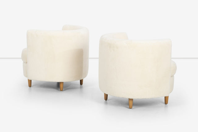 Pair of Gilbert Rohde Attributed Cloud Form Lounge Chairs 1940's