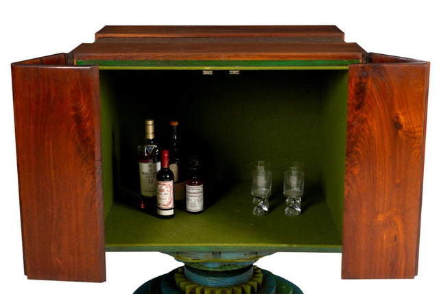 Phillip Lloyd Powell Rotating Walnut Case / Bar, 1965