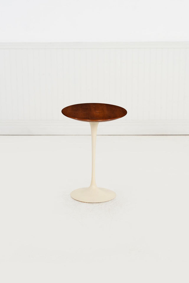 Saarinen Elliptical Tulip Side Table, c. 1960 – Oiled Walnut Tops & Cast-Iron Base