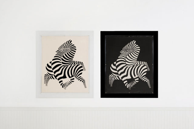 Victor Vasarely White “Zebra” Lithograph / Relief, Edition of 150, 1989