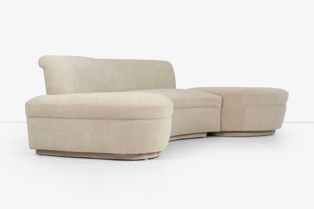 Adrian Pearsall and/or Kagan Style Sofa Sectional with Removable Pouf