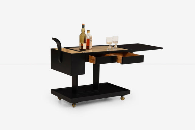 Weiman Bar Cart with Serving Extension in the style of Kagan 1950