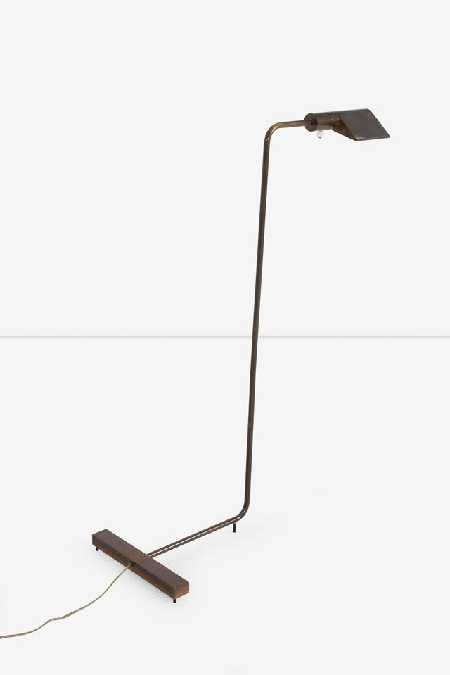 Cedric Hartman Low Profile Floor Lamp in Bronze, 1969