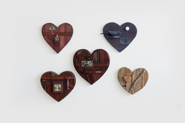 Max Neufeldt Branch Heart Collage – Assemblage Sculpture 1990