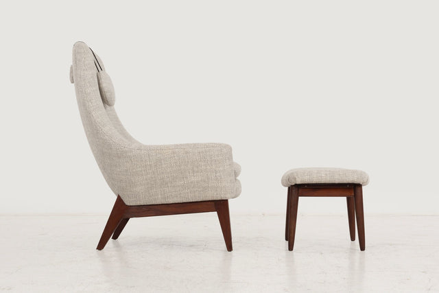 Danish Modern Lounge Chair and Ottoman 1960c.